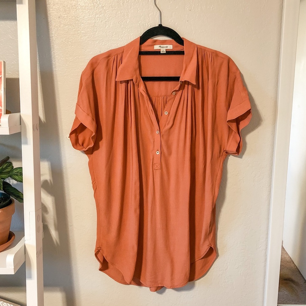 Madewell Central Drapey Popover Shirt sz M
